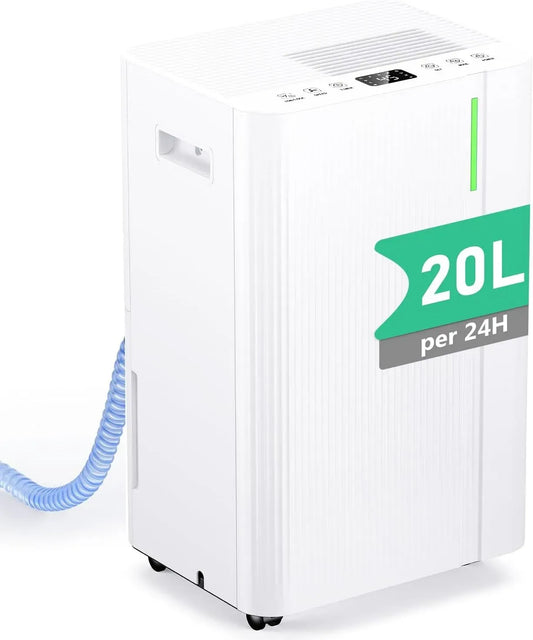Luftentfeuchter, 5 L, Luftentfeuchter 20L/24h 24-Stunden-Timer, leise, Leise und Energiesparend, 3 Modi, Tank 5 L
