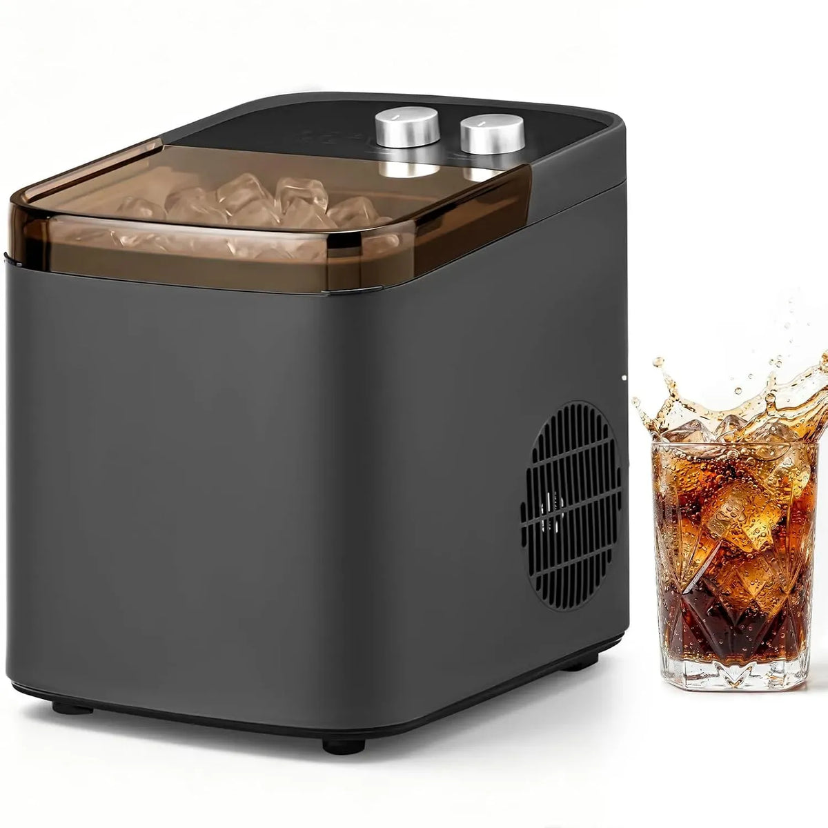 Eiswürfelmaschine, LEADZM 12KG/24H, Weiß, Eisbereiter, Selbstreinigend Eiswürfelbereiter Weiß