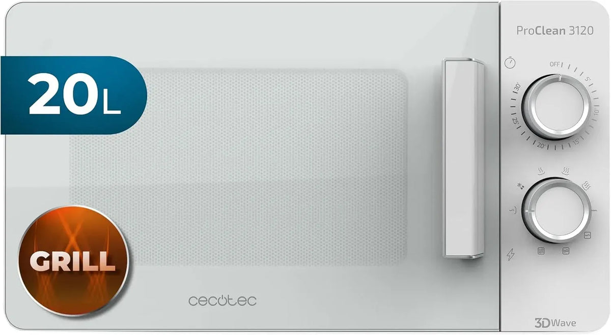 Cecotec Mikrowelle, 20 L, 700 W, 800 W, Grill, Mikrowellenofen