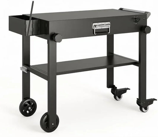 Grillwagen, 17 Zoll, Mobiler, Klappbarer, Mobiler BBQ Klappbarer Grillwagen 17'/22'