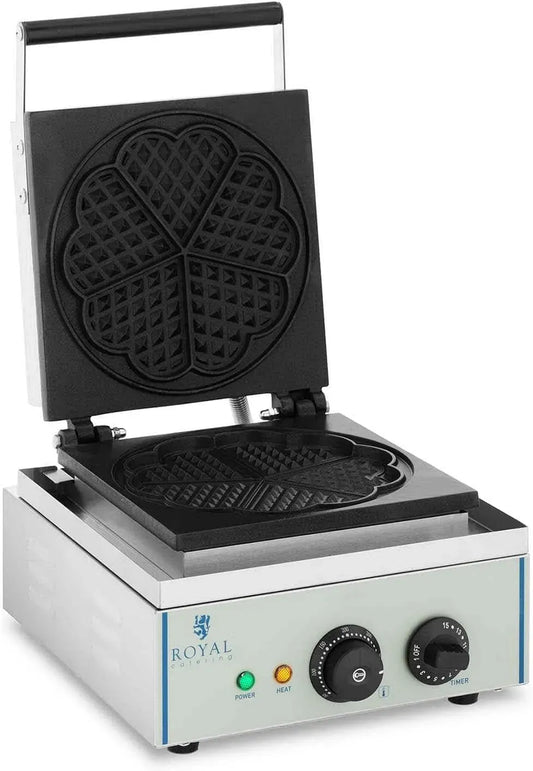 RCWM-1500-H Waffle Maker, Waffelautomat, Waffeleisen, Waffelgerät, 21 cm, 1.500 W, Timer, Gastronomie, Antihaftbeschichtung, Edelstahl, Royal